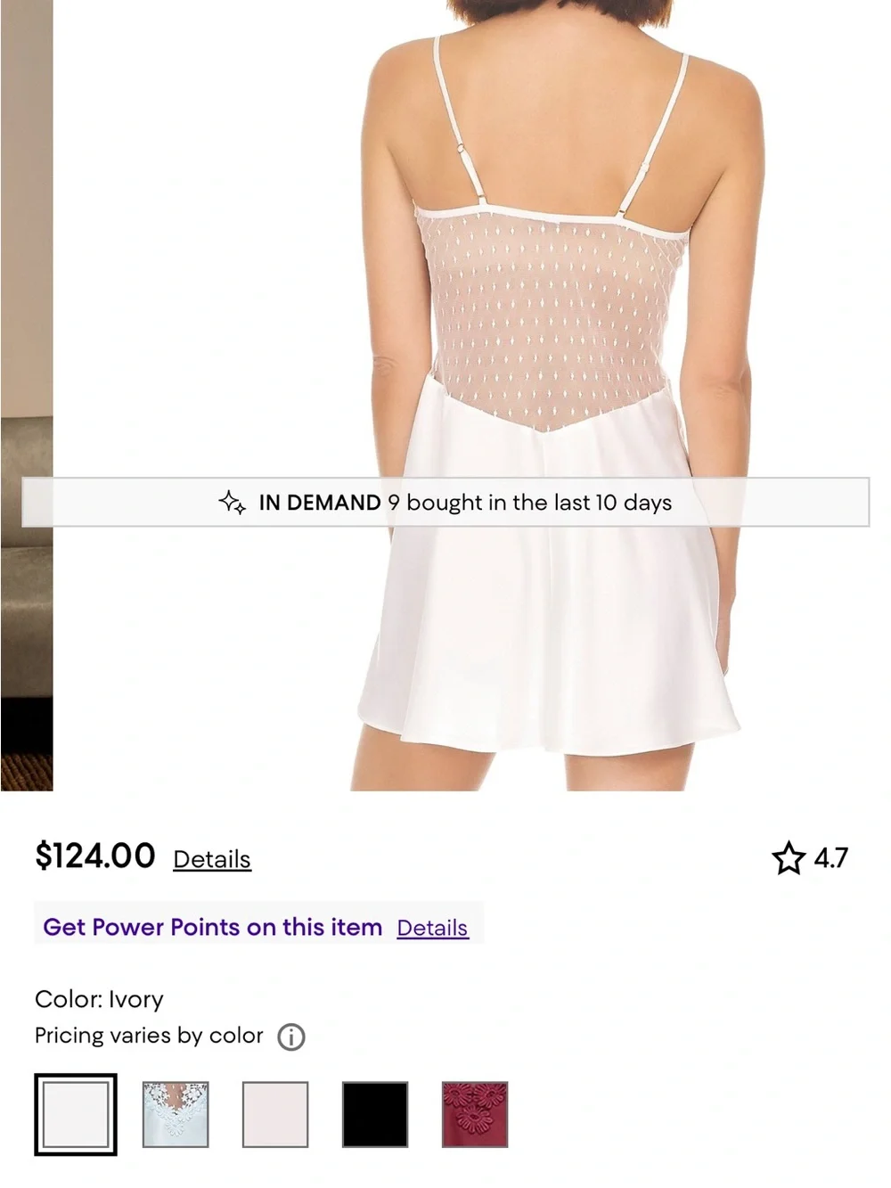 Flora Nikrooz White Sheer Lace Slip - Picture 4 of 6